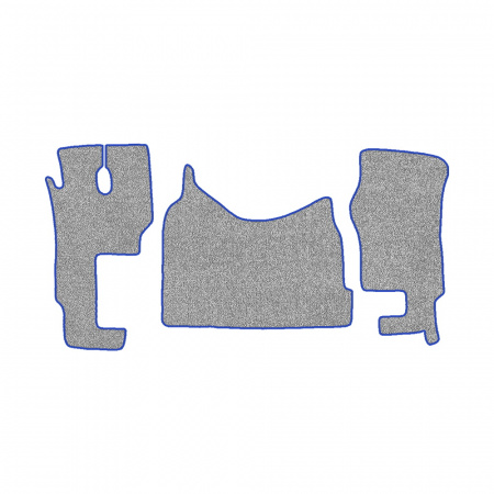 48-Коврики ворсовые MERCEDES ACTROS ЕВРО-5 (2007) МР2-МР3 -(ABTC 3 коврика. АТ) (UPP-8 (Серый) кант Синий)