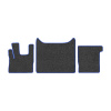 53-Коврики ворсовые DAF 105 -(ABTC 3 коврика. АТ) (UPP-8 (Графит) кант Синий)