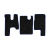 38-Коврики ворсовые MAZ EURO (Простор) -(АВС 3 коврика. МТ) (Фортуна (Черный) кант Синий)