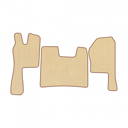 21-Коврики ворсовые SCANIA R  -(ABTC 3 коврика. АТ) (UPP-6 (Бежевый) кант Коричневый)