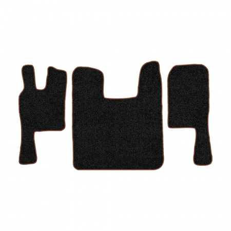 67-Коврики ворсовые SCANIA 124 (после 2010г) -(ABTC 3 коврика. АТ) (UPP-8 (Черный) кант Коричневый)