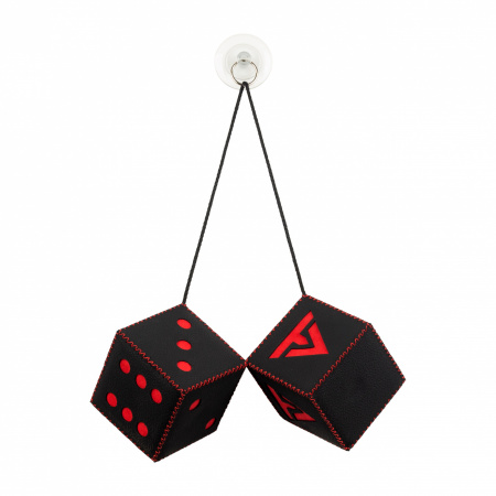 Кубики кожаные на присоске (8х8см) VITA TRUCK (DakotaBlack+АликКрасный)