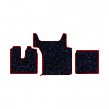 105/1 (хол-к)-Коврики ворсовые Sitrak G7/C7H -(АВС 3 коврика. МТ) (Карлайт (Синий) кант Красный)