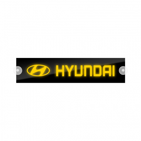 Табличка светодиодная 10x50 (желтая) на лобовое стекло (24v) (HYUNDAI)