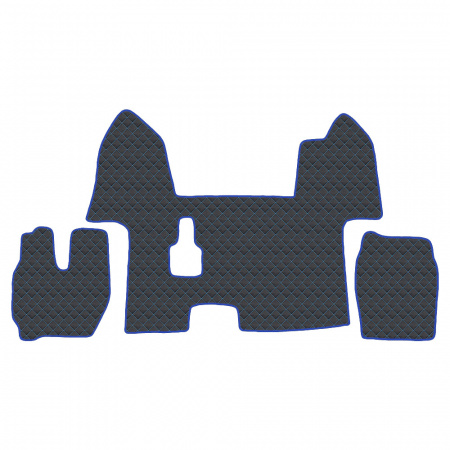 7.6 Коврики стёганные IVECO STRALIS 2010-2016г (узкая кабина )  (Классик Черный строчка Синяя)