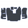 3.6 Коврики стёганные SCANIA 5ser.R (АТ, 1 пневм., 1 табуретка) от 2013г (Классик Черный строчка Синяя)