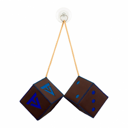 Кубики кожаные на присоске (8х8см) VITA TRUCK (DakotaBrown+АликСиний)