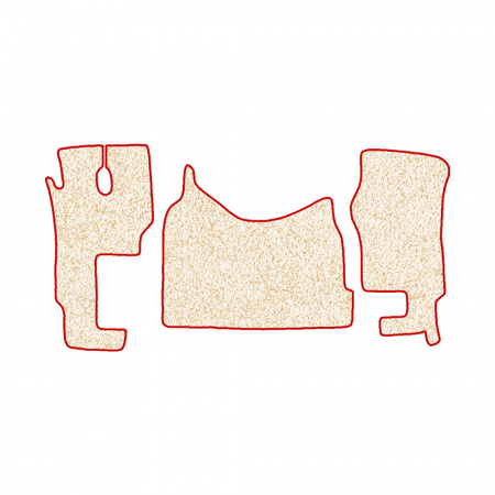 48-Коврики ворсовые MERCEDES ACTROS ЕВРО-5 (2007) МР2-МР3 -(ABTC 3 коврика. АТ) (Фортуна (Бежевый) кант Красный)