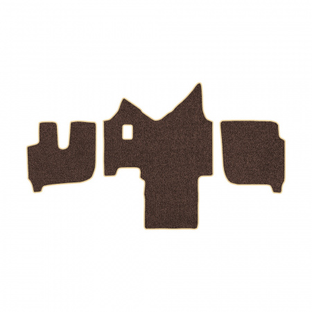 61-Коврики ворсовые IVECO Stralis широкая кабина -(АВС 3 коврика. МТ) (UPP-8 (Коричневый) кант Бежевый)