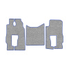 83/1-Коврики ворсовые Mercedes Actros MP3 MS от 2004г. (2пневмо) -(ABTC 3 коврика. АТ) (UPP-8 (Серый) кант Синий)