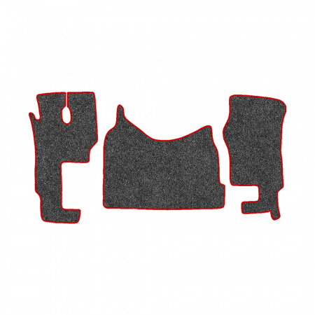 48-Коврики ворсовые MERCEDES ACTROS ЕВРО-5 (2007) МР2-МР3 -(ABTC 3 коврика. АТ) (UPP-3 (Серый) кант Красный)