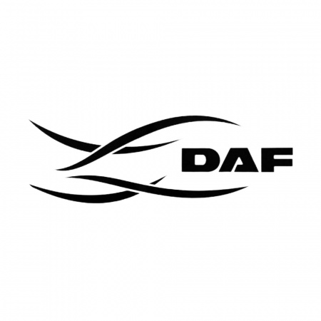 Наклейка "DAF" наружная (уголок, черная) 8856