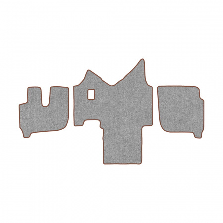 61-Коврики ворсовые IVECO Stralis широкая кабина -(АВС 3 коврика. МТ) (UPP-6 (Серый) кант Коричневый)