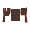 12-Коврики ворсовые VOLVO FH после 2009г -(АВС 3 коврика. МТ) (UPP-8 (Коричневый) кант Красный)