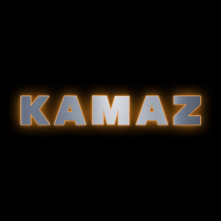 Буквы SDT эмблема на капот KAMAZ NEO (NEO2) (510*85) ( Подсветка  Оранжевый)