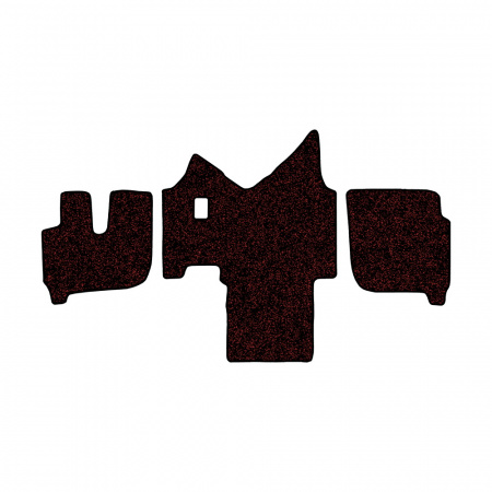 61-Коврики ворсовые IVECO Stralis широкая кабина -(АВС 3 коврика. МТ) (Карлайт (Красный) кант Черный)