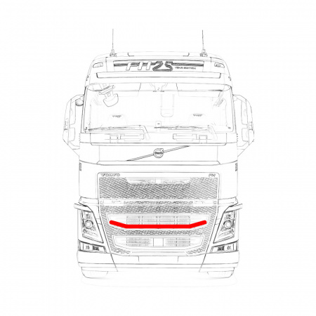 Кенгурятник-фародержатель для VOLVO FH4 (верхняя полка) V003
