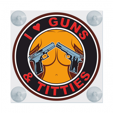 Табличка светодиодная "Лайт-бокс" мини на лобовое стекло (№51 I LOVE GUNS)