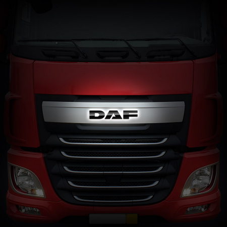 Светодиодная надпись-логотип (черный пластик) для грузовиков DAF 106 (535х90мм)