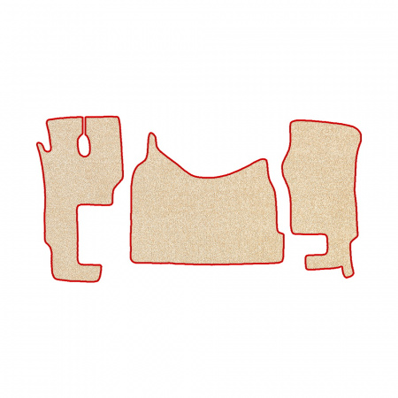 48-Коврики ворсовые MERCEDES ACTROS ЕВРО-5 (2007) МР2-МР3 -(ABTC 3 коврика. АТ) (UPP-8 (Бежевый) кант Красный)