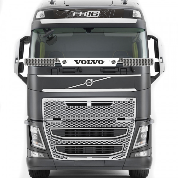 Защита лобового стекла для VOLVO FH 4 (до мая 2021г.в.) (нерж. сталь, прямые углы)