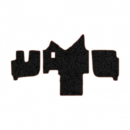 61-Коврики ворсовые IVECO Stralis широкая кабина -(АВС 3 коврика. МТ) (Фортуна (Черный) кант Коричневый)