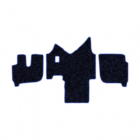 61-Коврики ворсовые IVECO Stralis широкая кабина -(АВС 3 коврика. МТ) (Карлайт (Синий) кант Синий)