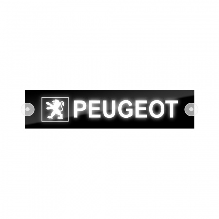 Табличка светодиодная 10*50 Лобовое (12v) (PEUGEOT белая)