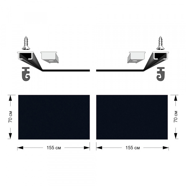 Комплект автоштор с направляющими MERCEDES SPRINTER