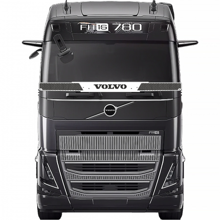 Защита лобового стекла для VOLVO FH4 (с мая 2021г.в.) (нерж. сталь, прямые углы)