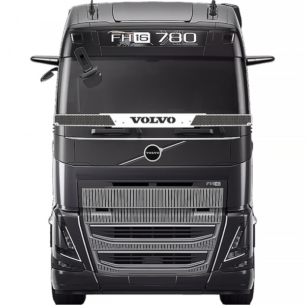 Защита лобового стекла для VOLVO FH4 (с мая 2021г.в.) (нерж. сталь, прямые углы)