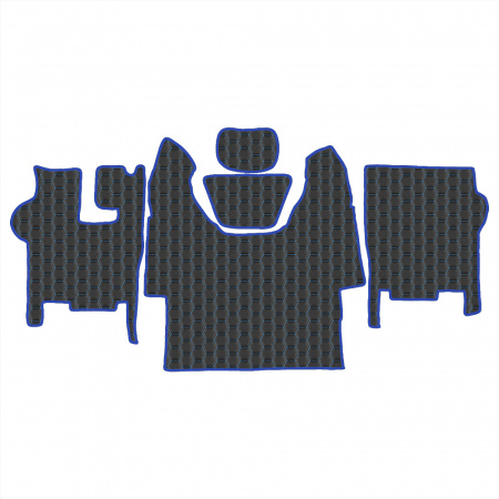 1.4 Коврики стёганные DAF XF 105 от 2006 (АТ) 410  (Премиум Черный строчка Синяя)