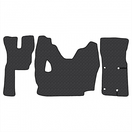 2.8 Коврики стёганные VOLVO FMX с 2011г. (МТ)  (Классик Черный строчка Черная)