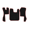 87-Коврики ворсовые SCANIA R  -(АВС 3 коврика. МТ) (UPP-3 (Черный) кант Красный)
