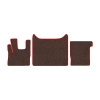 53-Коврики ворсовые DAF 105 -(ABTC 3 коврика. АТ) (UPP-8 (Коричневый) кант Красный)