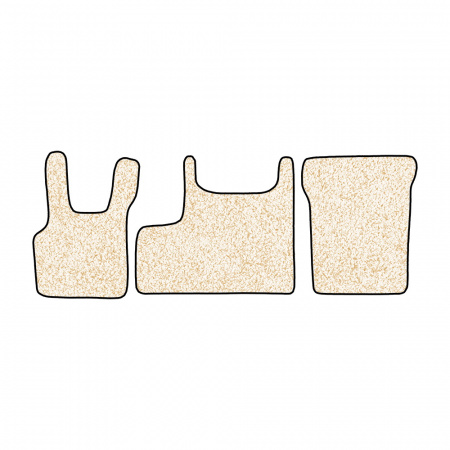 52-Коврики ворсовые DAF CF -(АВС 3 коврика. МТ) (Фортуна (Бежевый) кант Черный)