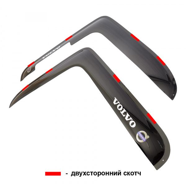 Дефлекторы окон (ветровики) VOLVO FH 12-13 "вставные"