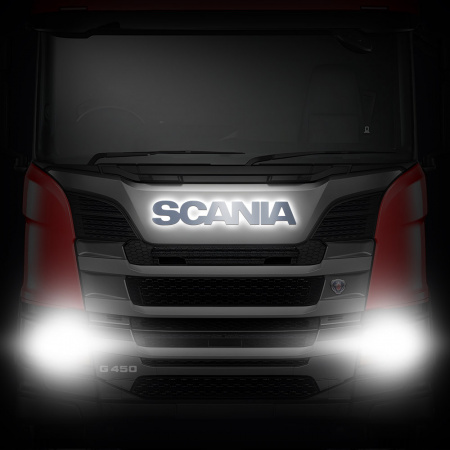 Светодиодная надпись-логотип для грузовиков SCANIA (820х125мм)