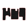 38-Коврики ворсовые MAZ EURO (Простор) -(АВС 3 коврика. МТ) (UPP-8 (Черный) кант Красный)