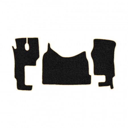 48-Коврики ворсовые MERCEDES ACTROS ЕВРО-5 (2007) МР2-МР3 -(ABTC 3 коврика. АТ) (UPP-8 (Черный) кант Бежевый)