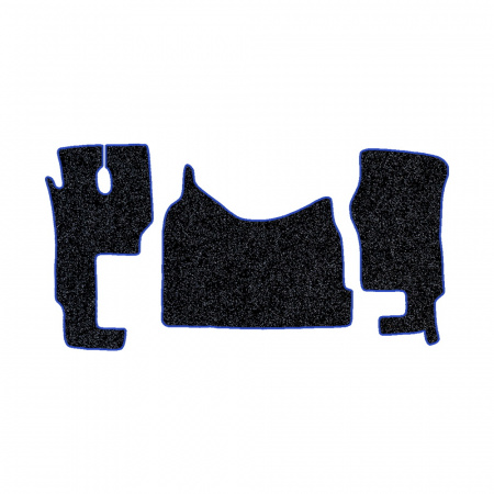 48-Коврики ворсовые MERCEDES ACTROS ЕВРО-5 (2007) МР2-МР3 -(ABTC 3 коврика. АТ) (Карлайт (Серый) кант Синий)