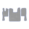 67-Коврики ворсовые SCANIA 124 (после 2010г) -(ABTC 3 коврика. АТ) (UPP-6 (Серый) кант Синий)