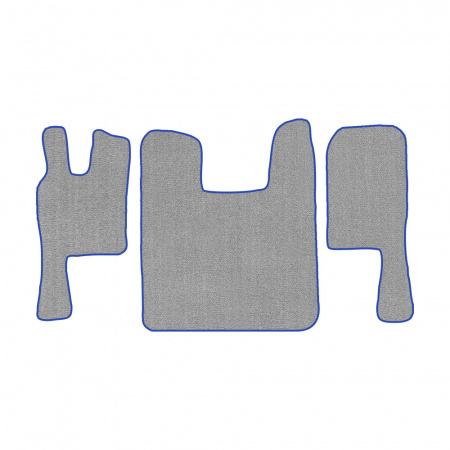 67-Коврики ворсовые SCANIA 124 (после 2010г) -(ABTC 3 коврика. АТ) (UPP-6 (Серый) кант Синий)