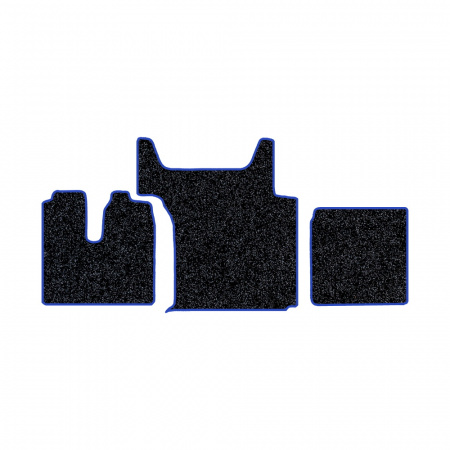 105/1 (хол-к)-Коврики ворсовые Sitrak G7/C7H -(АВС 3 коврика. МТ) (Карлайт (Серый) кант Синий)