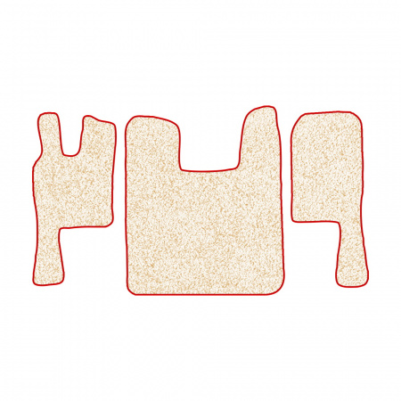 67-Коврики ворсовые SCANIA 124 (после 2010г) -(ABTC 3 коврика. АТ) (Фортуна (Бежевый) кант Красный)