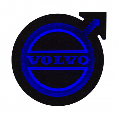 Панель на спальник Ø400мм VOLVO (замша) круг+стрелка (24v) (Подсветка синяя)