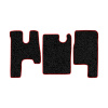 38-Коврики ворсовые MAZ EURO (Простор) -(АВС 3 коврика. МТ) (Фортуна (Черный) кант Красный)