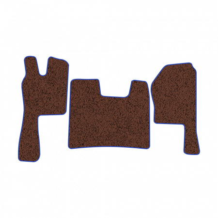 21-Коврики ворсовые SCANIA R  -(ABTC 3 коврика. АТ) (Фортуна (Коричневый) кант Синий)