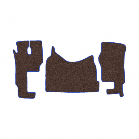 48-Коврики ворсовые MERCEDES ACTROS ЕВРО-5 (2007) МР2-МР3 -(ABTC 3 коврика. АТ) (UPP-8 (Коричневый) кант Синий)