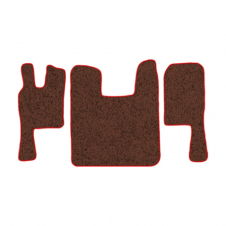 67-Коврики ворсовые SCANIA 124 (после 2010г) -(ABTC 3 коврика. АТ) (Фортуна (Коричневый) кант Красный)